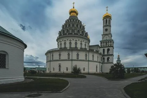 New Jerusalem Monastery under a cloudy sky Stock Photos