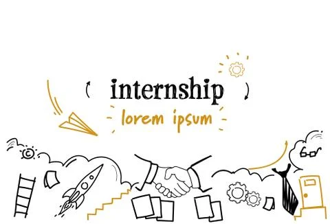 New job learning practice experience internship concept sketch doodle horizontal Stock Illustration
