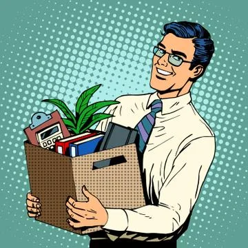 New job Manager recruited in the office Stock Illustration