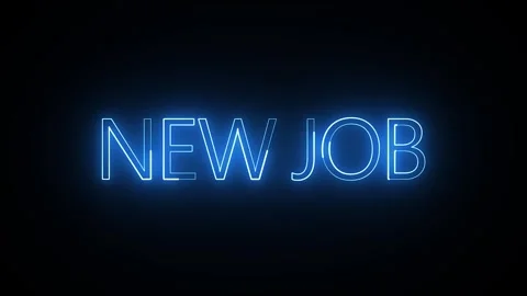 New Job neon light flickering on dark background for career, employment themes Stock-Footage 338316491