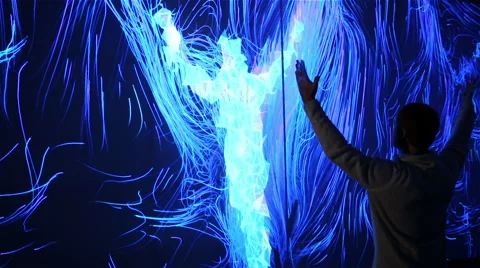 A new kind  of art, generative graphics. Interactive video installation. Stock Footage 57517591