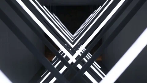 A new kind of art, visual installation. Audio-visual exhibition Video stock 71435497