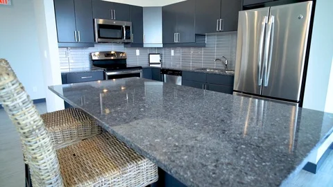 New Kitchen Granite Counters Stock Footage 121388823
