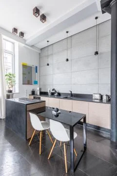 New kitchen with island Foto stock