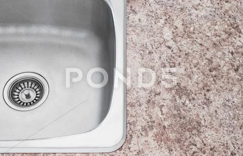 New kitchen sink and countertop detail Stock Photos