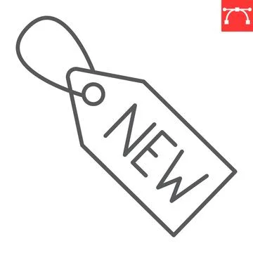 New label line icon Ilustração Stock