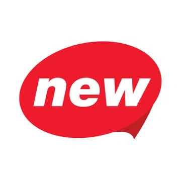 New label red bubble Illustrazione stock