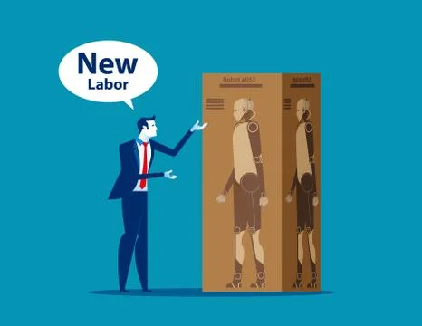 New labor. Businessman presentation. Concept business vector illustration. Stock Illustration