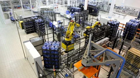New large warehouse of pure bottled water. Stock Footage 48705617