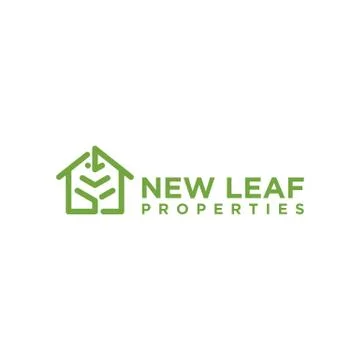 New leaf properties logo design monoline modern Stock Illustration