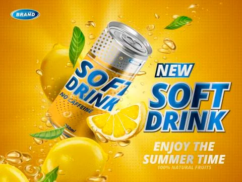 New lemon soft drink Stock Illustration