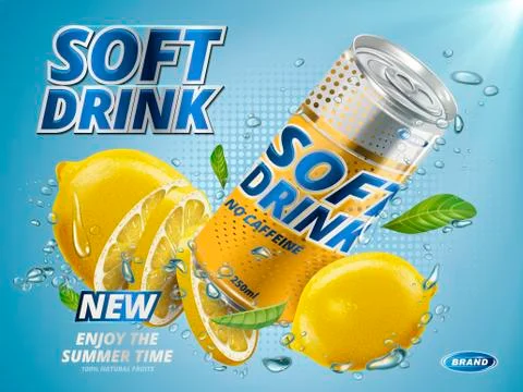 New lemon soft drink Stock Illustration