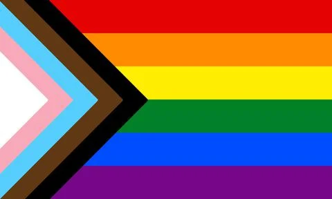 New LGBTQ Pride Flag. Vector Banner Flag for LGBT, LGBTQ or LGBTQIA Pride Stock Illustration