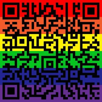 New LGBTQ+,  Vector QR Code for LGBTQ+, Pride symbo Stock Illustration