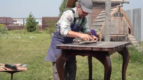 New Life of an Old Table Stock Footage 74205494