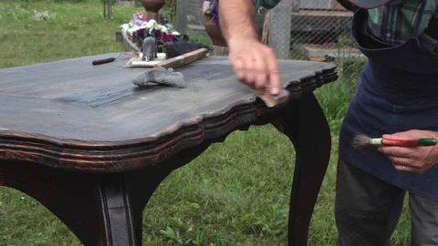 New Life of an Old Table Stock Footage 74205605