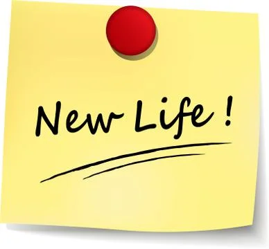 New life yellow note Stock Illustration