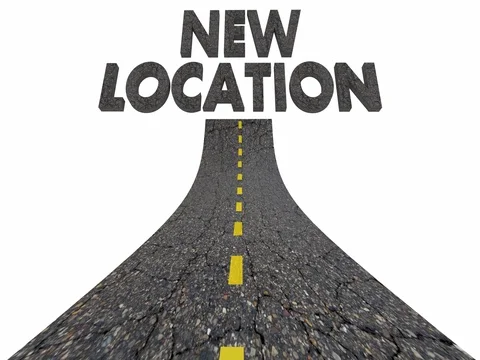 New Location Road Words Moved Relocated 3d Animation Stock Footage 80615805