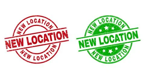 NEW LOCATION Round Seals Using Corroded Style Stock Illustration
