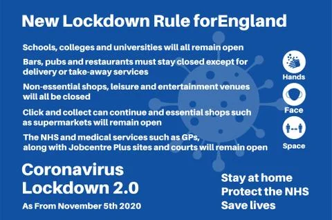 New Lockdown rules for England information vector illustration Illustration