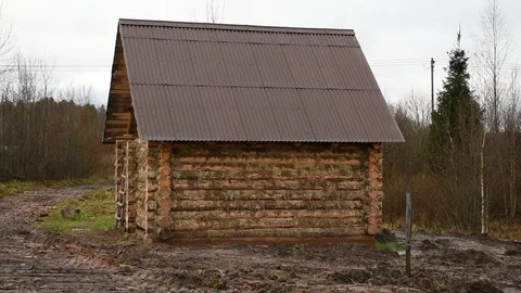 New log building Stock Footage 118904016