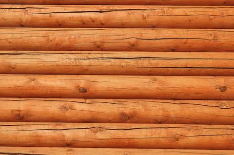 New log wall background Stock Photos