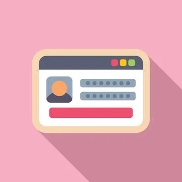 New login device icon flat vector. Form register sign Stock Illustration