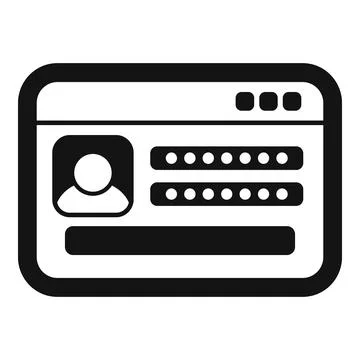 New login device icon simple vector. Form register sign Stock Illustration