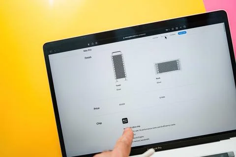 New Mac Pro workstation with M2 ultra with 24-core 60-core GPU and 32-core Stock Photos