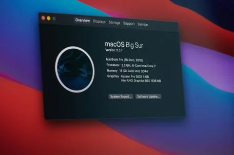 New macOs Big Sur system Stock Photos