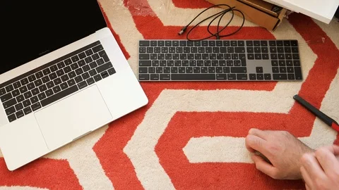 New Magic Keyboard with Numeric Keypad Space Gray unboxing 動画素材 89011173