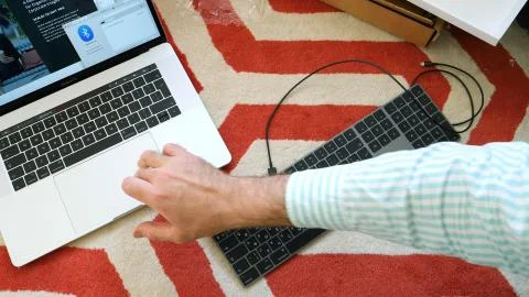 New Magic Keyboard with Numeric Keypad Space Gray unboxing 写真素材