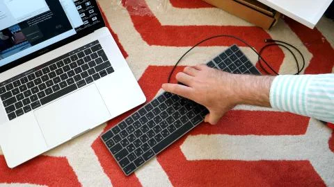 New Magic Keyboard with Numeric Keypad Space Gray unboxing 写真素材