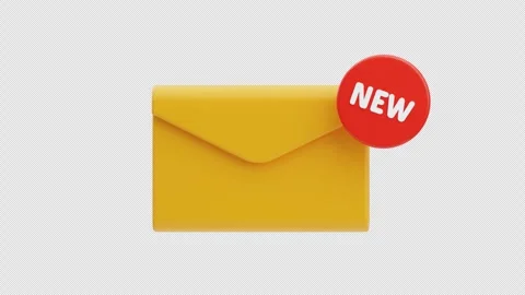 New Mail 3D Animation Stock Footage 315420115