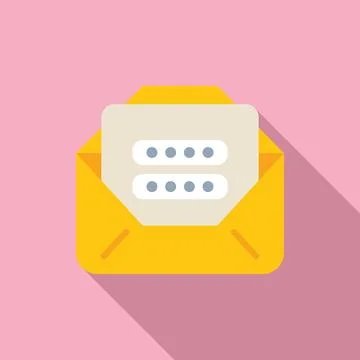 New mail sign in icon flat vector. Number form Stock Illustration