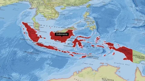New map of Indonesia Video stock 294083477