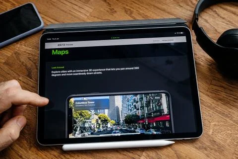 New Maps with 3d experience in IOS 13 Foto stock