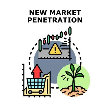 New market penetration concept developing business growth strategy Stock Illustration