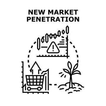 New market penetration concept developing business growth strategy Stock Illustration