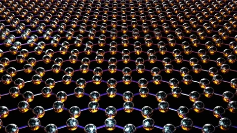 A new material's structure. Flying above the crystal. 3d render Stock Footage 160008685
