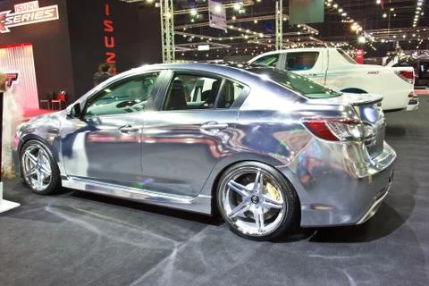 NEW MAZDA 3 show at the second Bangkok international auto salon 2013 Foto stock