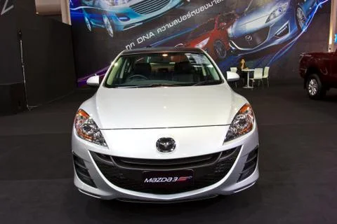 NEW MAZDA 3  show at the second Bangkok international auto salon 2013 Stock Photos
