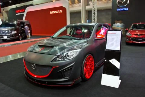 NEW MAZDA 3  show at the second Bangkok international auto salon 2013 Stock Photos