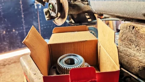 New mechanical component in packaging ready for maintenance. Replacing damaged Видео 332684832