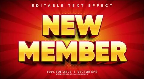 New member 3d vector text effect with modern style design Illustration