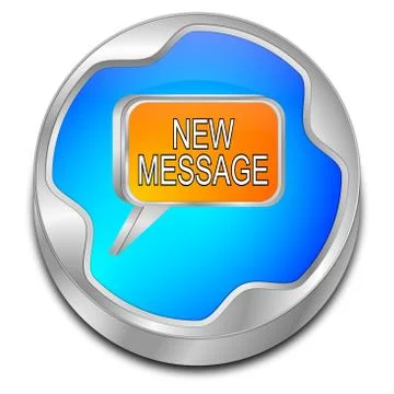 New Message Button - 3D illustration Stock Illustration