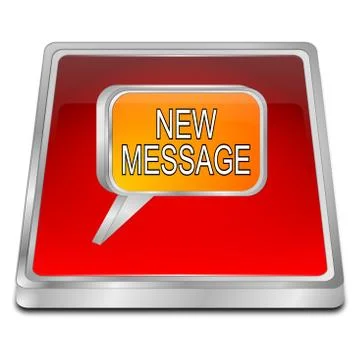 New Message Button - 3D illustration Stock Illustration