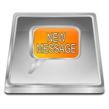 New Message Button - 3D illustration Stock Illustration