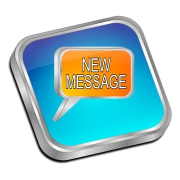 New Message Button - 3D illustration Stock Illustration