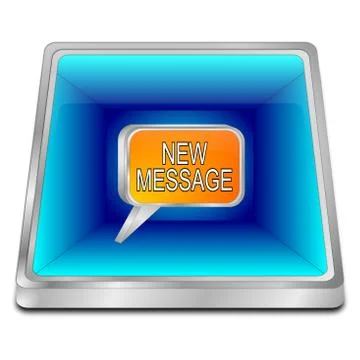 New Message Button - 3D illustration Stock Illustration